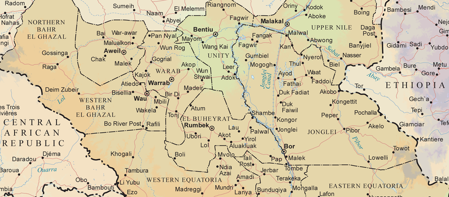 Photo: South Sudan geographical map: (OCHA)