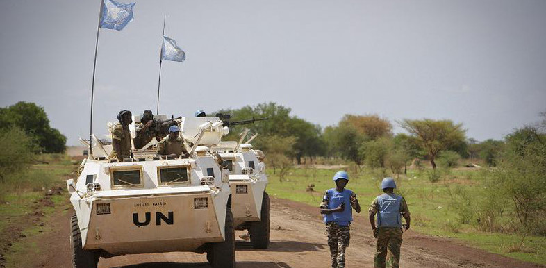 Photo: A military observer from Namibia serving with the international peacekeeping operation is seen during a patrol in the region of Abyei in 2011. (UNMISS)