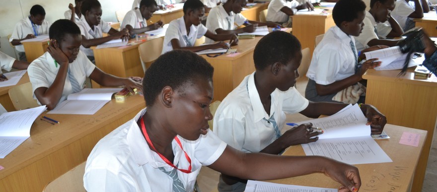 File photo: female students take first paper in past exams in Juba. (Radio Tamazuj)