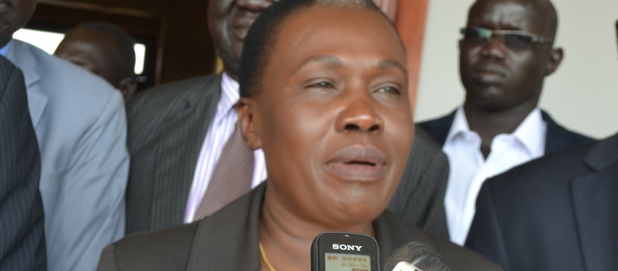 Photo: Angelina Teny, wife of the South Sudanese opposition leader Riek Machar speaks to reporters in Juba on Thursday, 20 December 2018. (Radio Tamazuj)