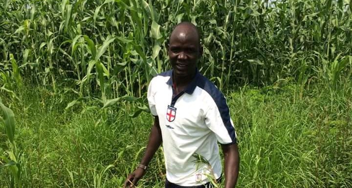 Photo: Farmer Abel Majur stands in his farm in Jonglei State (Radio Tamazuj)