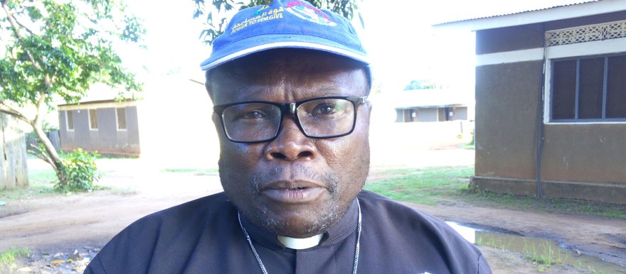 Rev. John Okumu Hakim speaking to Radio Tamazuj in Yei town on Monday, 17 June, 2019 (Radio Tamazuj)