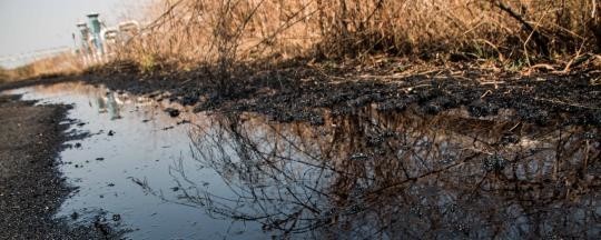 File photo: Oil spill in Thar Jath, Unity state, 2015