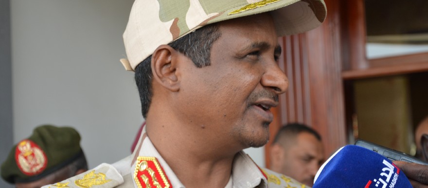 General Mohamed Hamdan Dagalo speaking to reporters in Juba on Saturday, 27 July, 2019 (Radio Tamazuj)