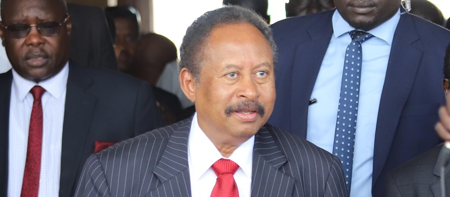 New Sudan Prime Minister Abdalla Hamdok arrives in Juba on 12 September, 2019 (Radio Tamazuj)