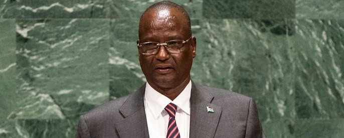 First Vice-President Taban Deng addresses the 74th session of the UN general assembly’s general debate on 26 September, 2019 (UN photo/Laura Jarriel)