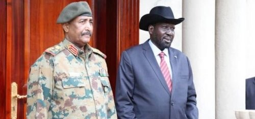 Lt. Gen. Abdel Fattah al Burhan, head of Sudan’s Sovereign Council with South Sudan's President Salva Kiir in Juba (Picture: SUNA)