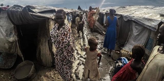 Rainy season at the Malakal PoC camp in South Sudan.Credit is Raul Fernández