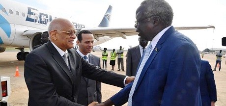 Speaker of the Egyptian House of Representatives Ali Abdel-Aal arrives in Juba (Photo: Al-Ahram)