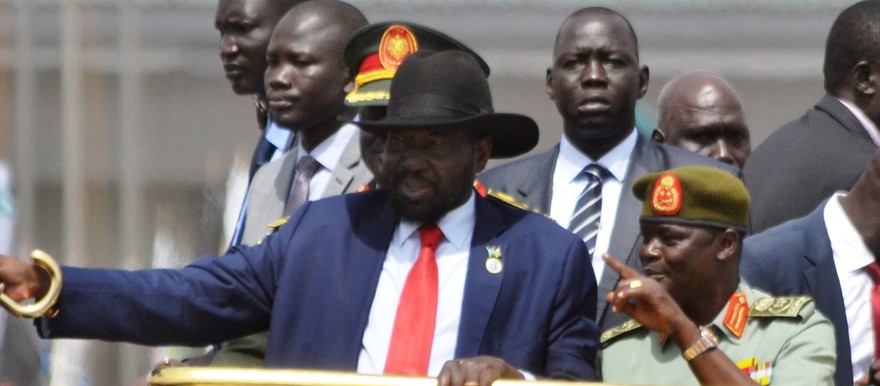 President Salva Kiir addresses citizens at Juba Airport in Juba on 12 February, 2020. (Radio Tamazuj)