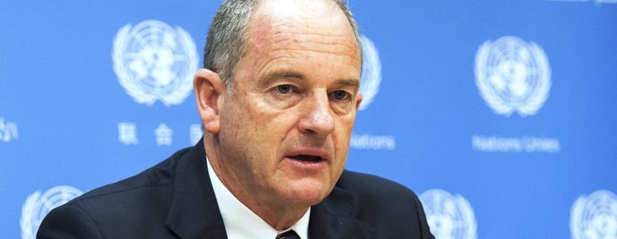 David Shearer, head of the United Nations Mission in South Sudan (UNMISS) speaks at a press conference at UN Headquarters in New York, 26 April 2017. (UN Photo/Eskinder Debebe)