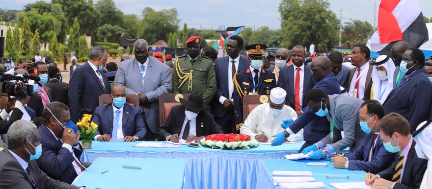 Sudanese peace signing ceremony in Juba, 3 October 2020. [Photo: Radio Tamazuj]