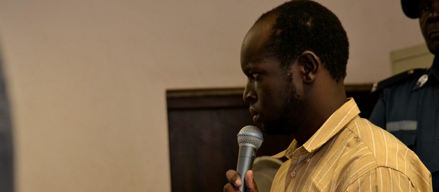 Babu Emmanuel Lokiri during his second appearance at the court in Juba on 10 October, 2020. (Radio Tamazuj photo)