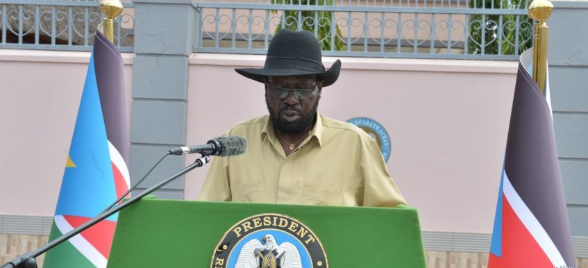 President Salva Kiir delivering his condolence message on Thursday, March 18, 2021, at his residence. [Photo:  Office of the President]