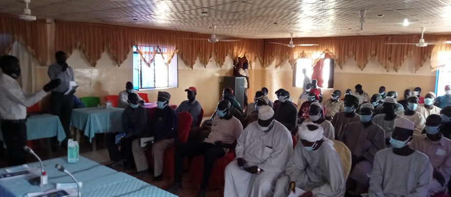 Delegates at the ongoing pot-migration peace conference in Nyamlel, NBGS on 16 June 2021. [Photo: Radio Tamazuj]