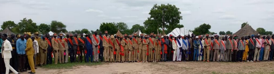 Uror County chiefs and other participants at the customary law conference. Radio Tamazuj photo.