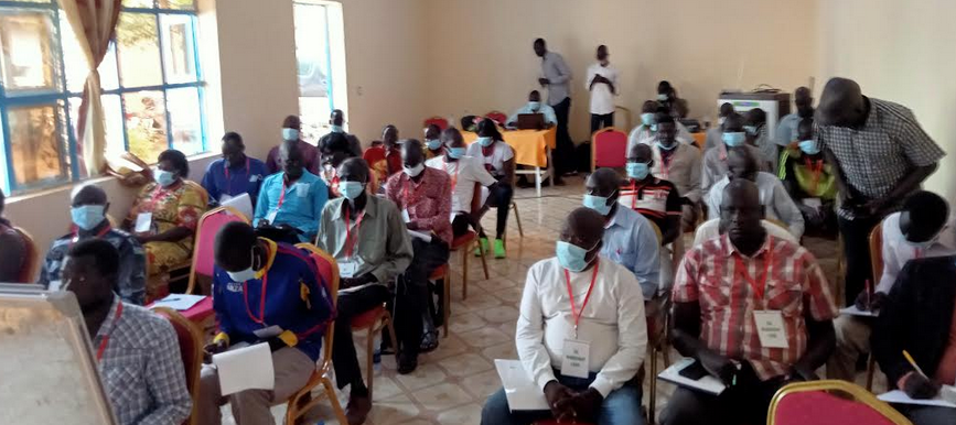 Local journalists and members of the civil society attending the media workshop in Aweil