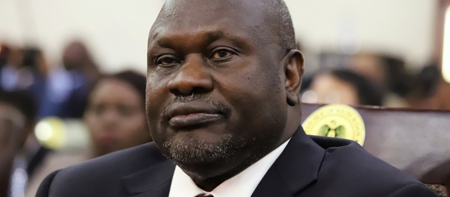 First Vice President Riek Riek Machar attends his swearing-in ceremony at the State House in Juba, February 22, 2020. REUTERS/Samir Bol/File Photo