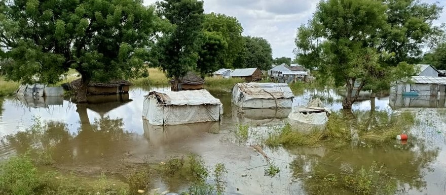 Floods in Bor County, Jonglei State, 26 September 2021. [Photo: Radio Tamazuj]
