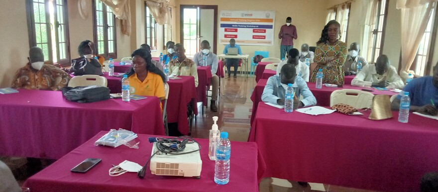 Greater Bahr el Ghazal journalist attending a workshop at Rose Hotel in Wau, W. Bahr el Ghazal State on 19 October 2021. [Photo: Radio Tamazuj]