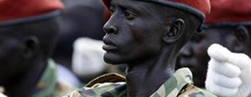 Sudan People’s Liberation Army (SPLA) soldiers march during the Independence Day ceremony in Juba on July 9, 2011. REUTERS/Goran Tomasevic
