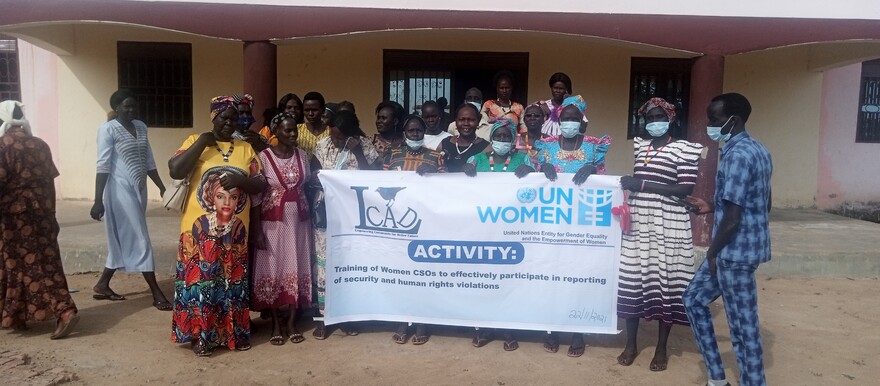 Women who participated in the LCAD training to effectively report on security and human rights violations at the Women Centre in Kuajok, Warrap State on 22 Nov, 2021. [Photo: Radio Tamazuj]