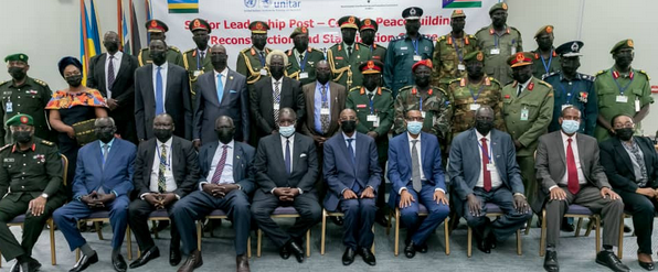 High-ranking South Sudanese military and political leaders at the seminar. (Courtesy: RJMEC)
