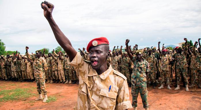 South Sudanese soldiers on parade. (File photo)