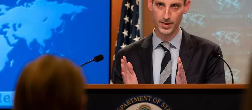 US State Department spokesman Ned Price speaks during a news briefing on 3 February 2021, at the State Department in Washington, DC. [JACQUELYN MARTIN/POOL/AFP via Getty Images]