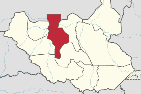 A map of Warrap State and the disputed Abyei area.