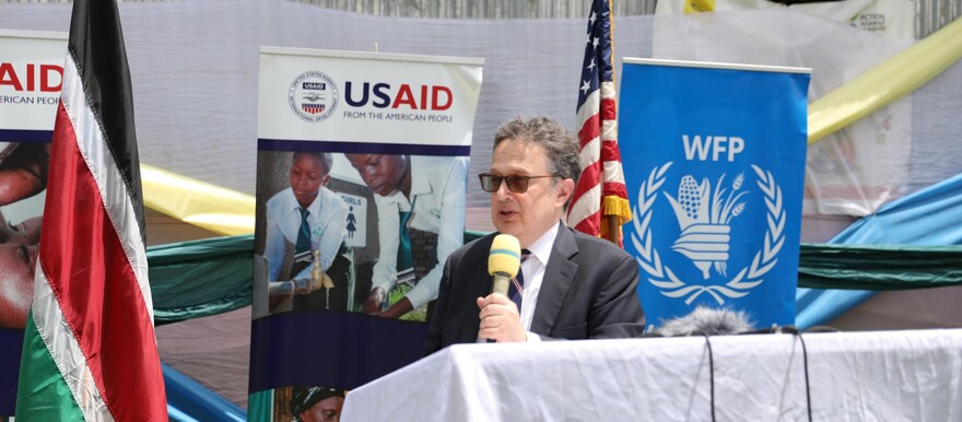 US Ambassador to South Sudan Michael J. Adler speaking in Aweil, Northern Bahr el Ghazal on 16 February 2023. [Photo: Radio Tamazuj]