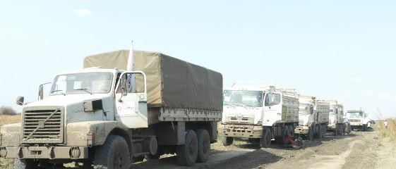 A UN humanitarian convoy in Jonglei State. (Credit: UN)