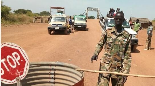 A checkpoint in South Sudan. (Courtesy photo)