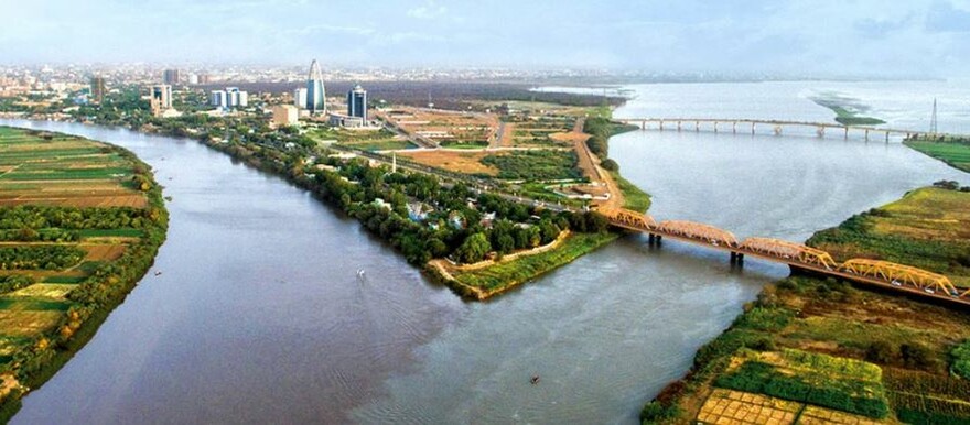 The Blue Nile and White Nile at their meeting point in Khartoum, Sudan. (Courtesy photo)