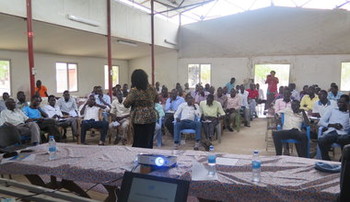 Photo: Students in Bor receive training on gender and HIV awareness. (UNMISS)