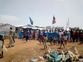 File photo: Anti-war demonstration inside Juba PoCs on June 12, 2017. (Radio Tamazuj)