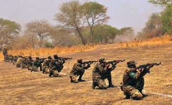 File photo: Soldiers of the Uganda People's Defence Forces (UPDF) participate in the drills near the South Sudan border in 2014. (AFP/Getty)