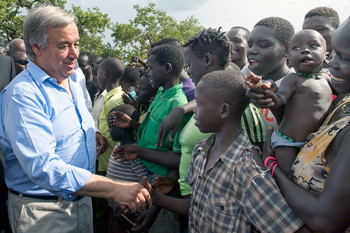 File photo: Secretary-General António Guterres visits the Imvepi refugee settlement Arua district, northern Uganda. (UN Photo/Mark Garten)