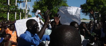 File photo: Bor youth protest visit of First Vice President in Bor (Radio Tamazuj)