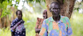 File photo: A blind man who was displaced in the Maridi area in 2015 (Credit: UNHCR/R. Nuri)