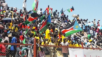 File photo: Football fans at Juba stadium