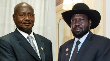 File photo: Ugandan president Yoweri Museveni (R) and South Sudan president Salva Kiir Mayardit (L)/UN