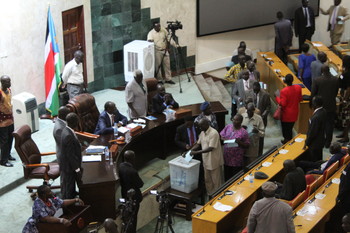 File photo: South Sudan MPs during voting. (Radio Tamazuj)