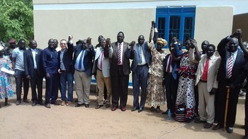 Photo: Governors and representatives during a peace conference in Mvolo on May 30, 2017. (Radio Tamazuj)