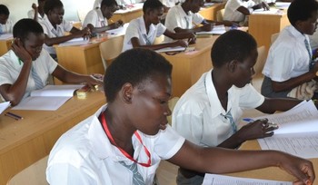 Photo: female students take first paper in past exams in Juba /Radio Tamazuj