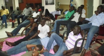File photo: South Sudanese students occupy embassy in Cairo, protesting against unpaid stipends in 2013.