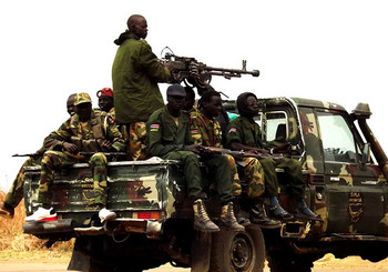 SPLA forces at Malakal airport on January 12, 2014, when the town was under control of South Sudan’s army.(The Niles)