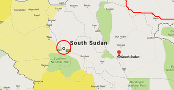 Photo: South Sudan Tonj map (Retrieved from Google map)