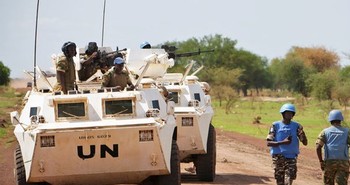 UN peacekeepers on patrol in Abyei. UN Photo/Stuart Price