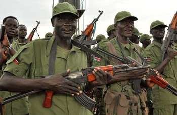SPLM/A-IO forces allied to rebel leader Riek Machar in Juba, April 7, 2016. REUTERS